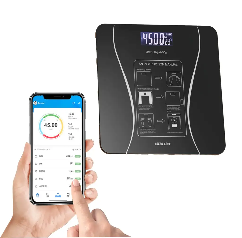 GREEN LION SMART BODY SCALE LITE BLACK GNSBSCLLTEBK thumbnail 3