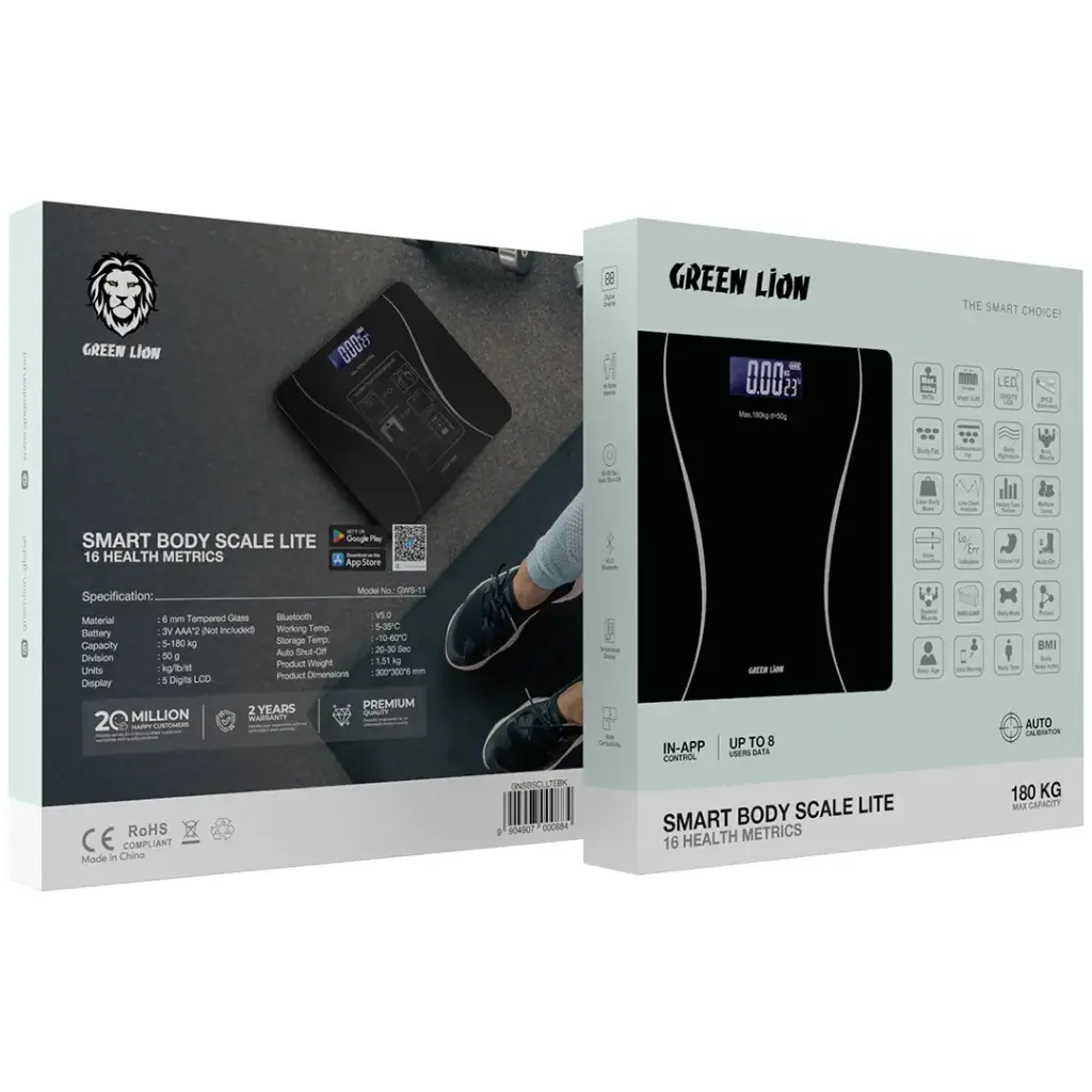 GREEN LION SMART BODY SCALE LITE BLACK GNSBSCLLTEBK thumbnail 4