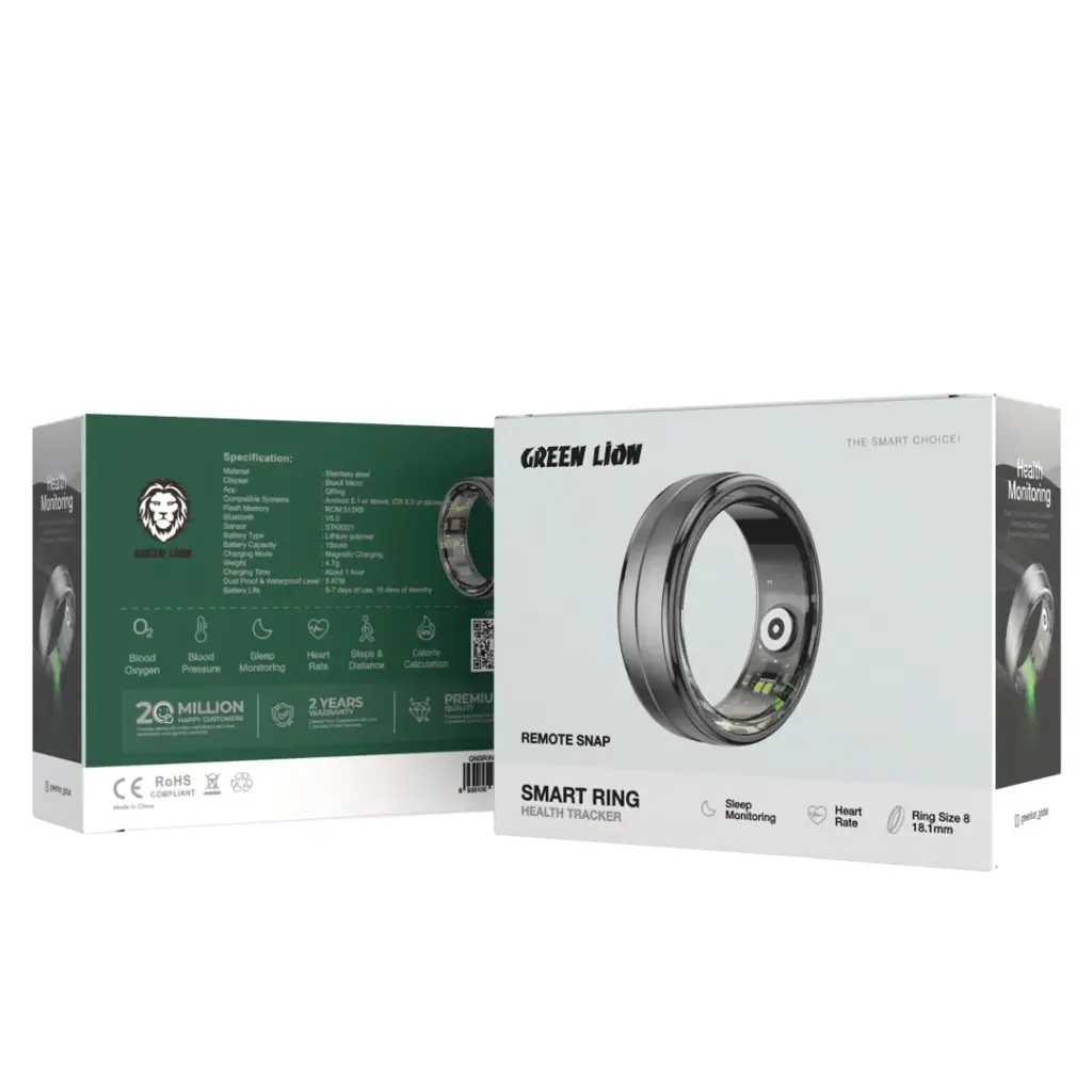 GREEN LION SMART HEALTH TRACKER RING SIZE 11 BLACK GNSRING11BK thumbnail 3