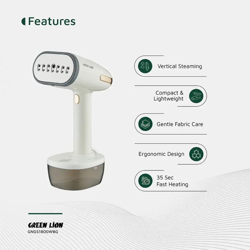 GREEN LION GARMENT STEAMER 1800W BEIGE GNGS1800WBG thumbnail 7
