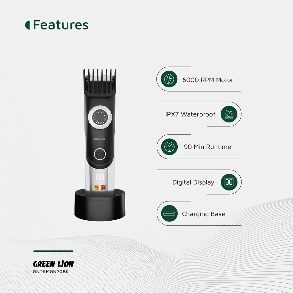 GREEN LION TRIM GEN 70 BODY HAIR TRIMMER BLACK GL-TM41 GNTRMGN70BK thumbnail 3