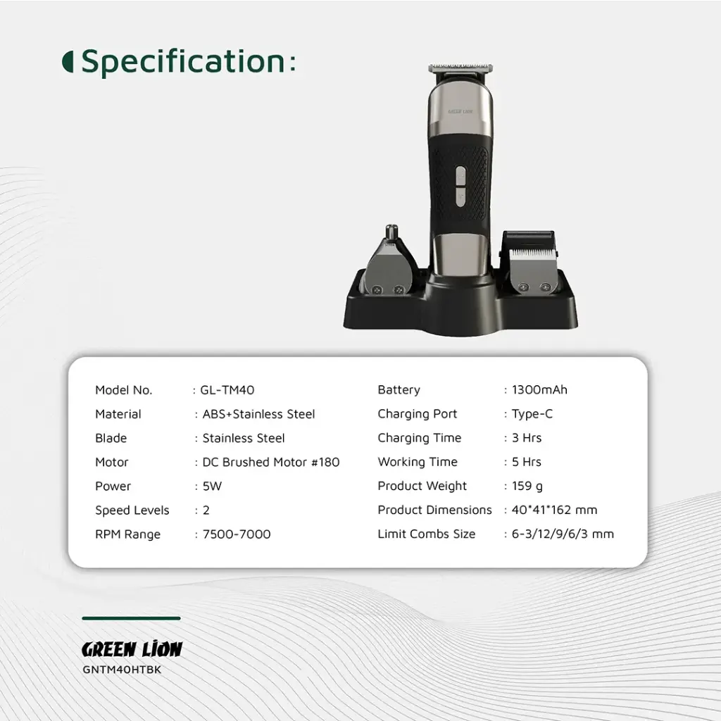 GREEN LION TRIM MASTER 5 IN 1 TRIMMER BLACK GNTM40HTBK thumbnail 2