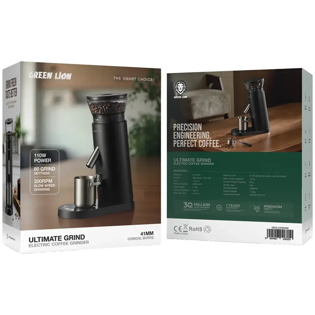 GREEN LION ULTIMATE GRIND ELECTRIC COFFEE GRINDERBLACK GNULCGRNRBK thumbnail 3