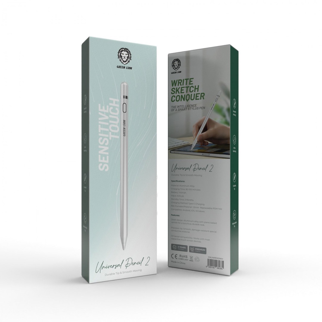 GREEN LION UNIVERSAL PENCIL 2 WHITE GNUNPEN2WH thumbnail 6