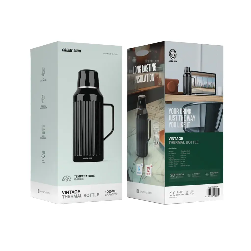 GREEN LION VINTAGE THERMAL BOTTLE BLACK GNVTGTMBTLBK