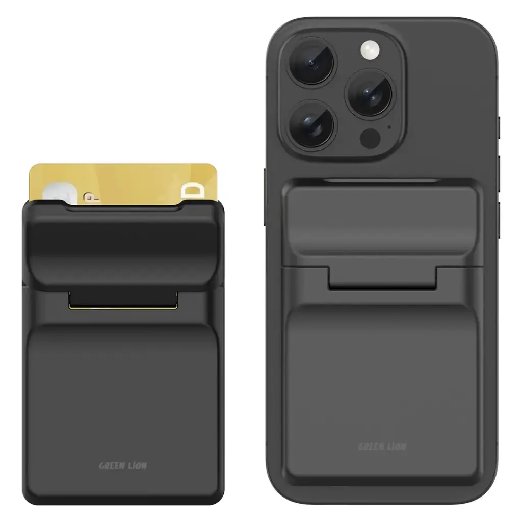 GREEN LION W3 MAGSAFE WALLET CARD HOLDER BLACK GNW3MGHLDBK thumbnail 3