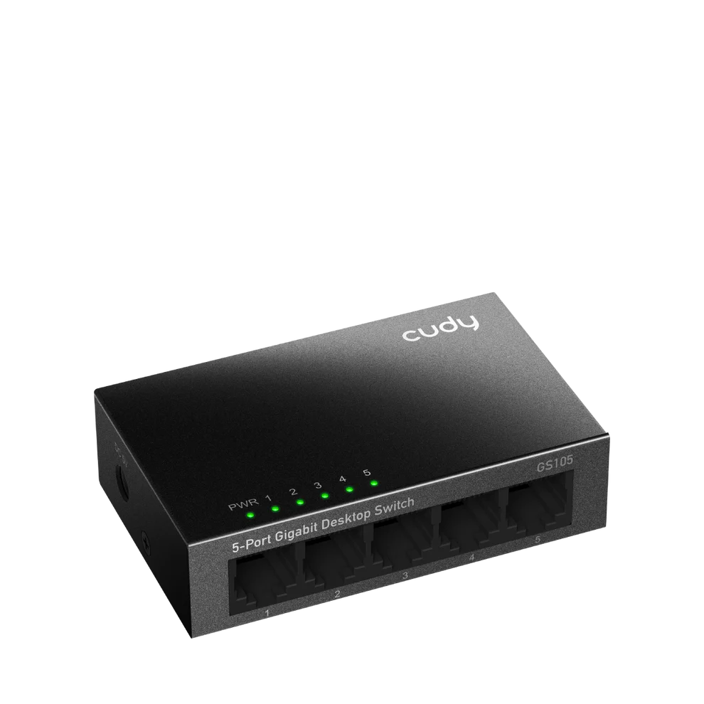 Cudy 5-Port Gigabit Ethernet Network Switch (Black, GS105D) - Compact and High-Speed Connectivity thumbnail 3