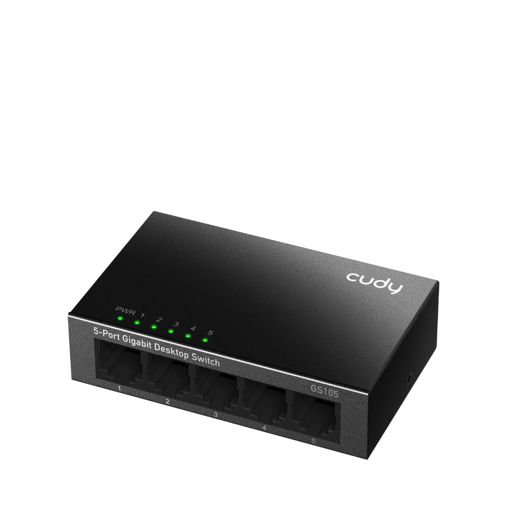 Cudy 5-Port Gigabit Ethernet Network Switch (Black, GS105D) - Compact and High-Speed Connectivity thumbnail 4