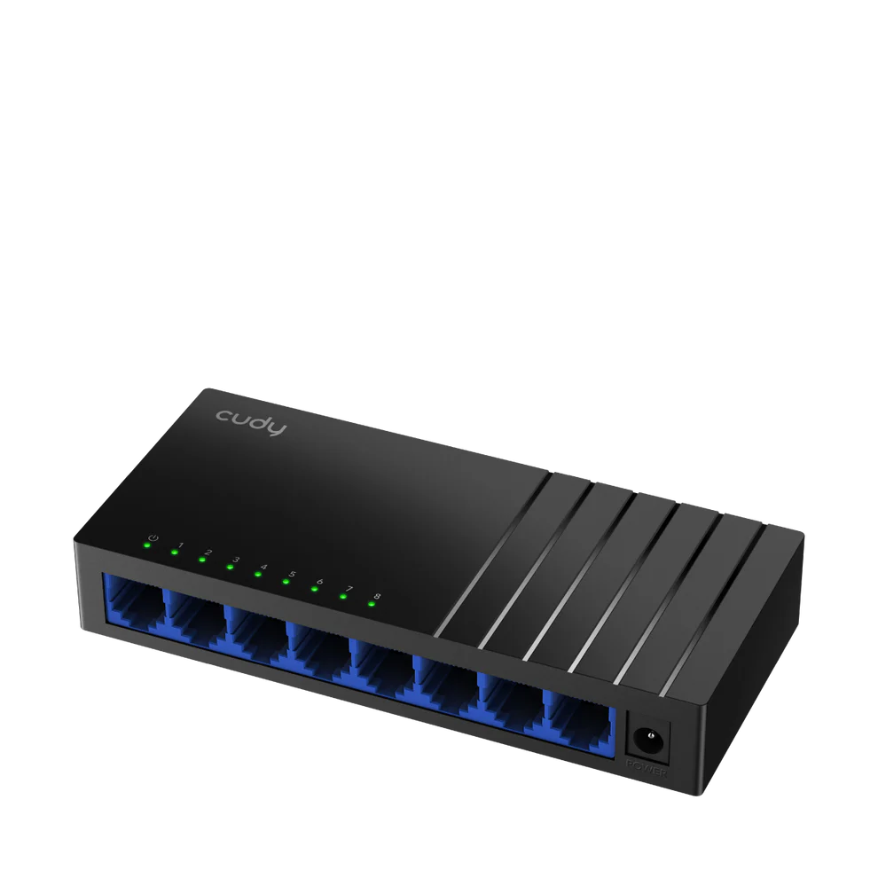 Cudy 8-Port Gigabit Network Switch (Black, GS108D) - High-Speed Ethernet Connectivity thumbnail 3