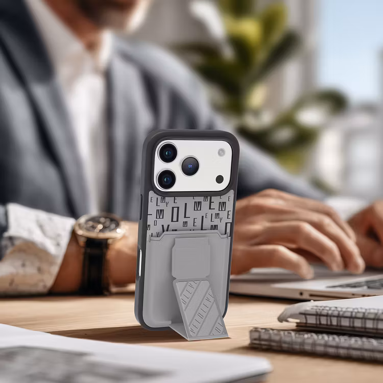 LEVELO MORPHIX IPHONE 17 PRO MAX GRIPSTAND CASE WITH CARD HOLDER CLOUD GREY LVLMRPMGCIP17PCGY thumbnail 8