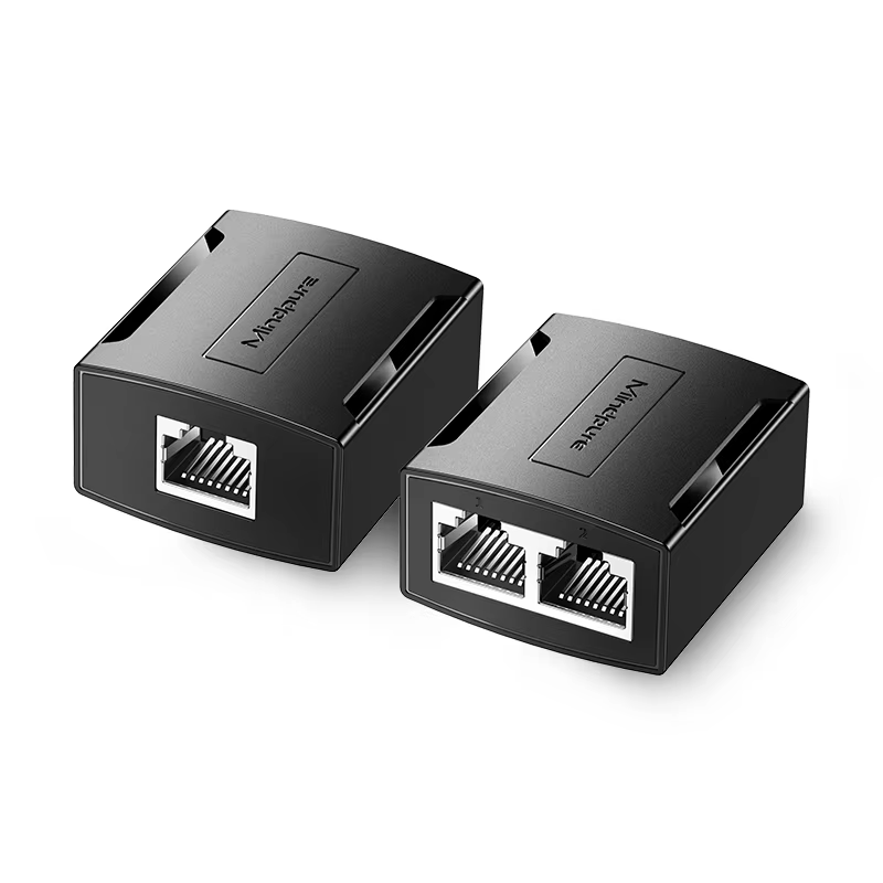MINDPURE RJ45 1 IN 2 NETWORK CONNECTOR BLACK LX10569