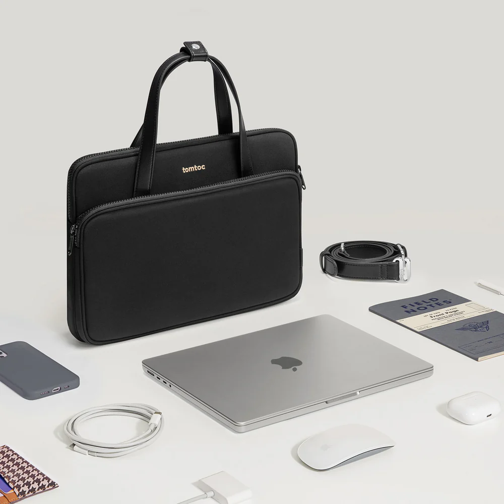 Tomtoc Versatile A12 Laptop Shoulder Bag 13.5 Inch Black A12D3D1 | Sleek, Functional & Comfortable thumbnail 4