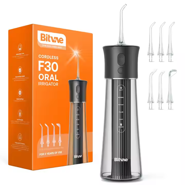 BITVAE WATER FLOSSER F30 CORDLESS ORAL IRRIGATOR 300ML BLACK BV-F30 thumbnail 6