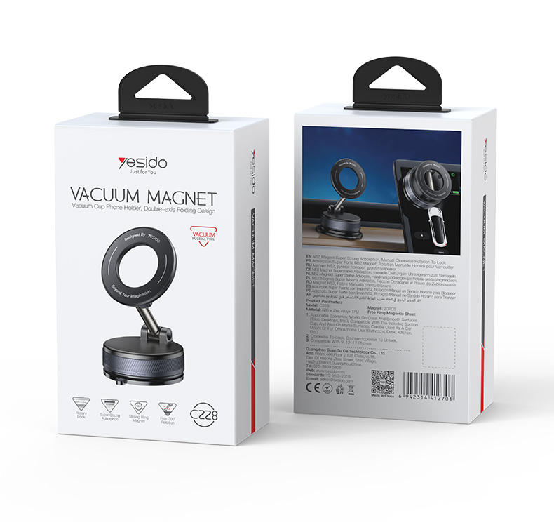 YESIDO MECHANICAL VACUUM MAGSAFE HOLDER BLACK C228 thumbnail 5