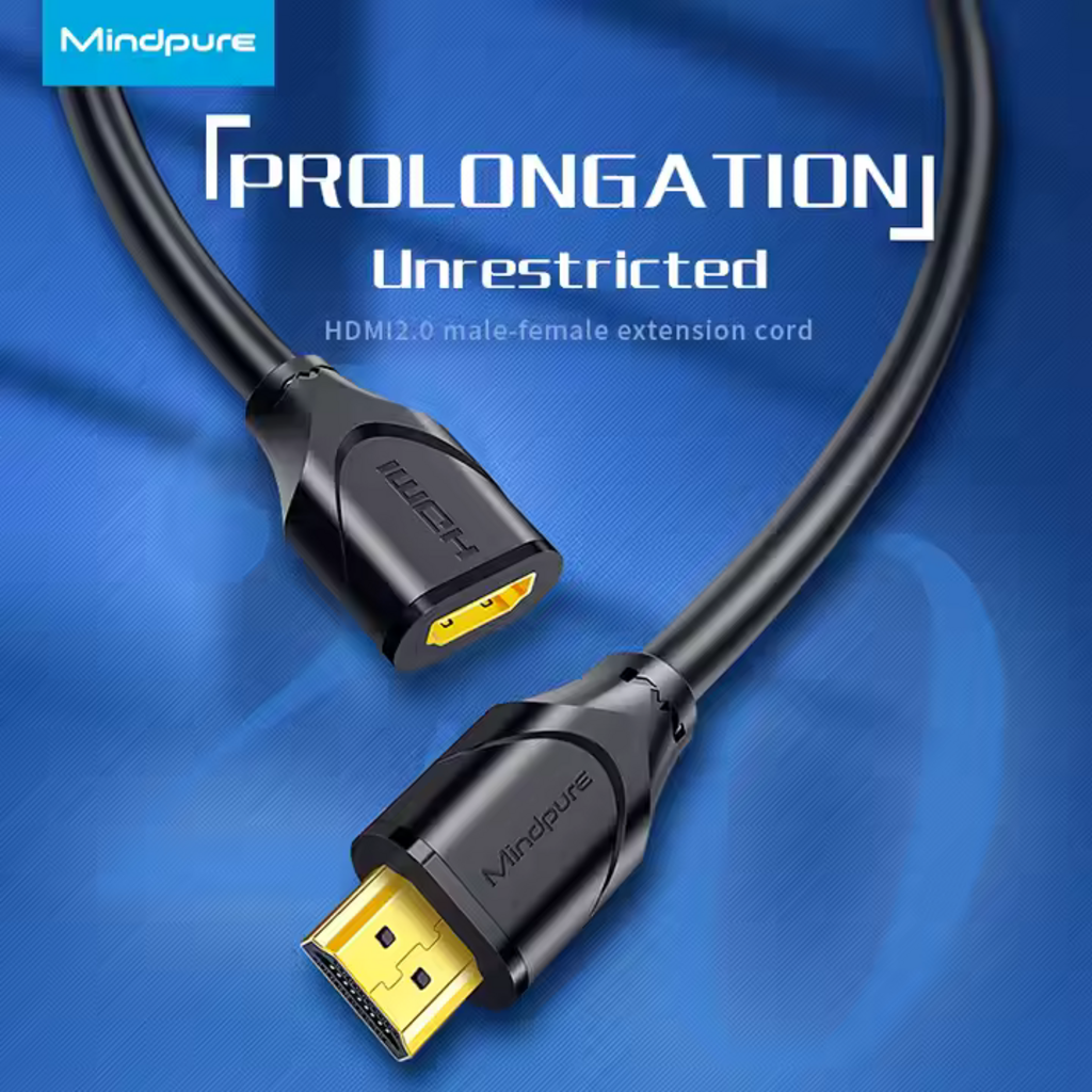Mindpure HDMI Male to Female Extension Cable - Black, Seamless Signal Extension, Durable Design thumbnail 4