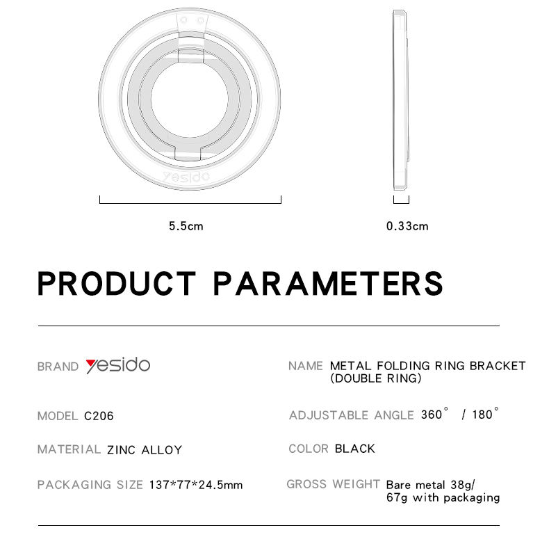 DOUBLE SIDED MAGNETIC MOBILE PHONE HOLDER BLACK thumbnail 5
