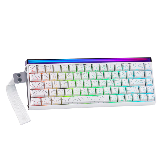 AULA 68 KEYS RGB 65% WIRED MECHANICAL GAMING KEYBOARD  BLACK KING SWITCH COUNTOUR WHT HERO68HE thumbnail 2