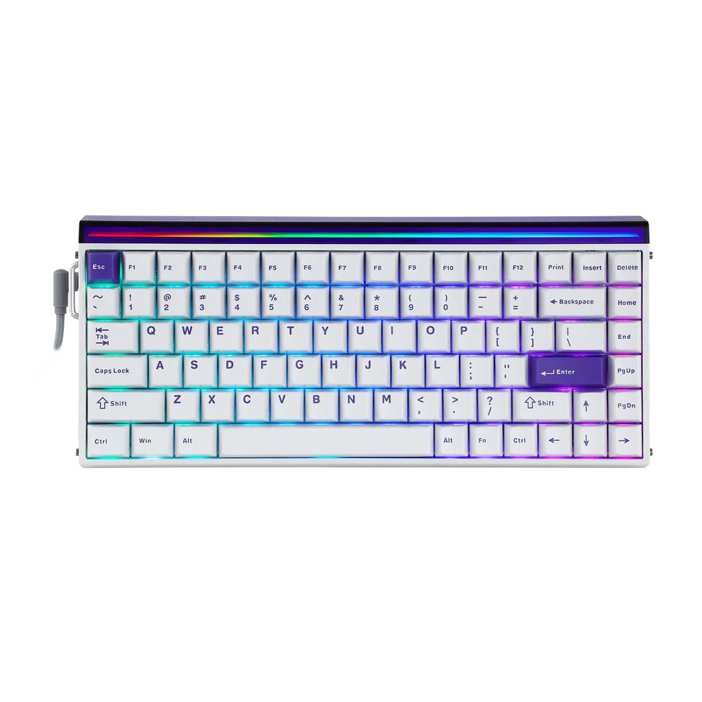 AULA 84 KEYS RGB 75% WIRED MECHANICAL GAMING KEYBOARD JADE KING MAGNETIC SWITCH PURPLE GRADIENT LIGH thumbnail 2