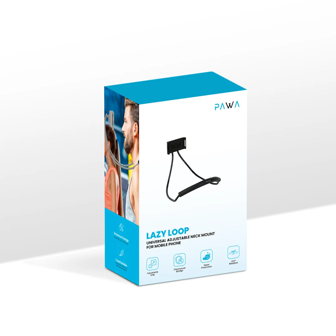 PAWA LAZY LOOP UNIVERSAL ADJUSTABLE NECK MOUNT FOR MOBILE PHONE BLACK PW-NKBLZ2T1 thumbnail 4