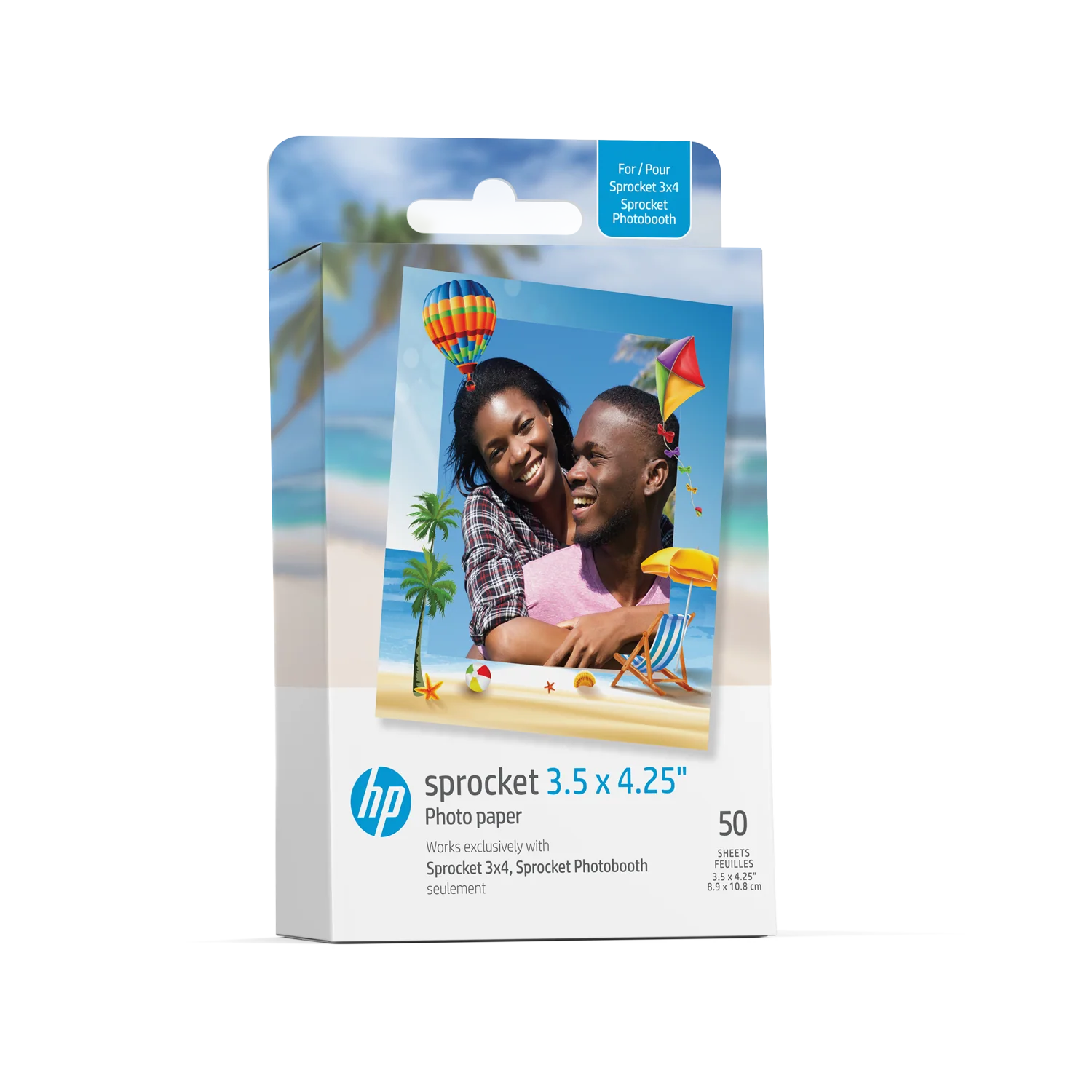 HP SPROCKET 3.5 X 4.25 INCH ZINK PHOTO PAPER WHT PACK OF 50 HPIZ3X450