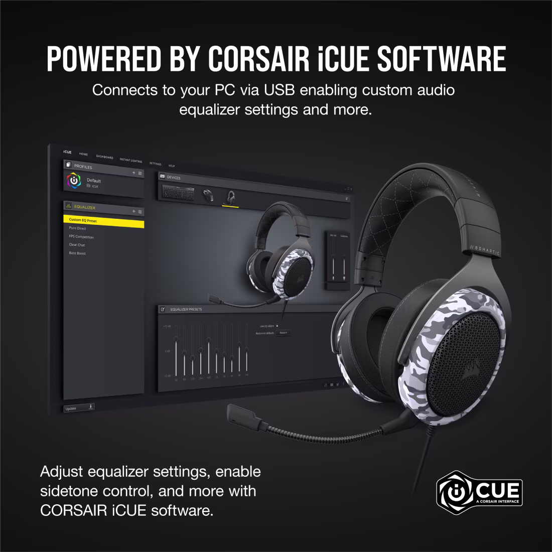CORSAIR WIRED GAMING HEADSET HS60 HAPTIC CA-9011225-EU thumbnail 6