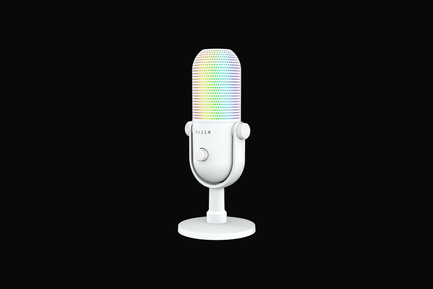 Razer Seiren V3 Chroma Condenser Microphone (Quartz White, RZ19-05060200-R3M1) - Studio-Quality Audio with RGB Lighting