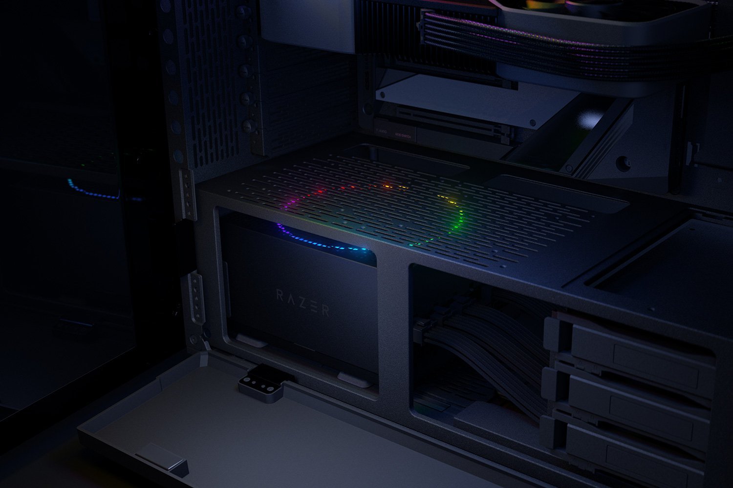 Razer Katana Chroma RGB 1200W 80 Plus Platinum Modular SMPS (RC21-01840400-R3W1) - High-Efficiency Power Supply with ARGB Lighting thumbnail 7
