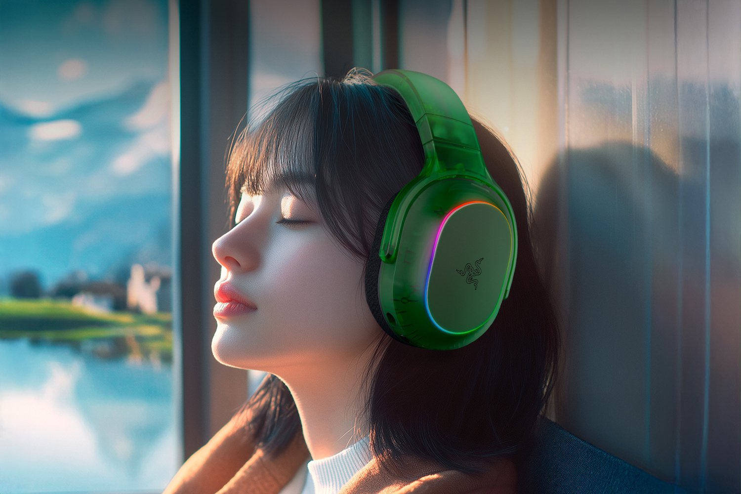 RAZER BARRACUDA X CHROMA WIRELESS GAMING HEADSET PHANTOM GREEN RZ04-05220300-R3M1 thumbnail 5