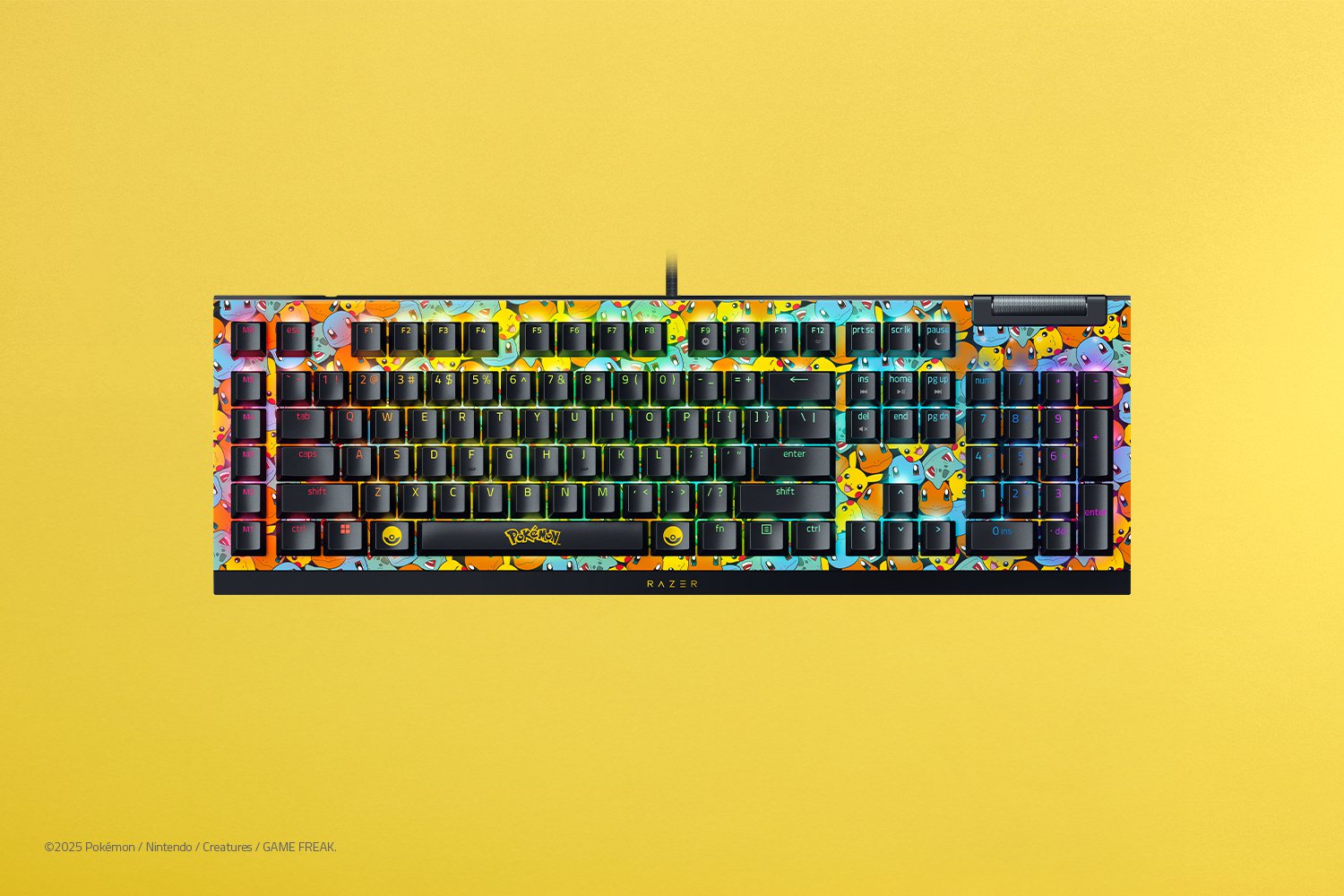 RAZER BLACKWIDOW V4 X MECHANICAL GAMING KEYBOARD POKMON KANTO STARTERS EDITION RZ03-04704200-R3M1 thumbnail 3