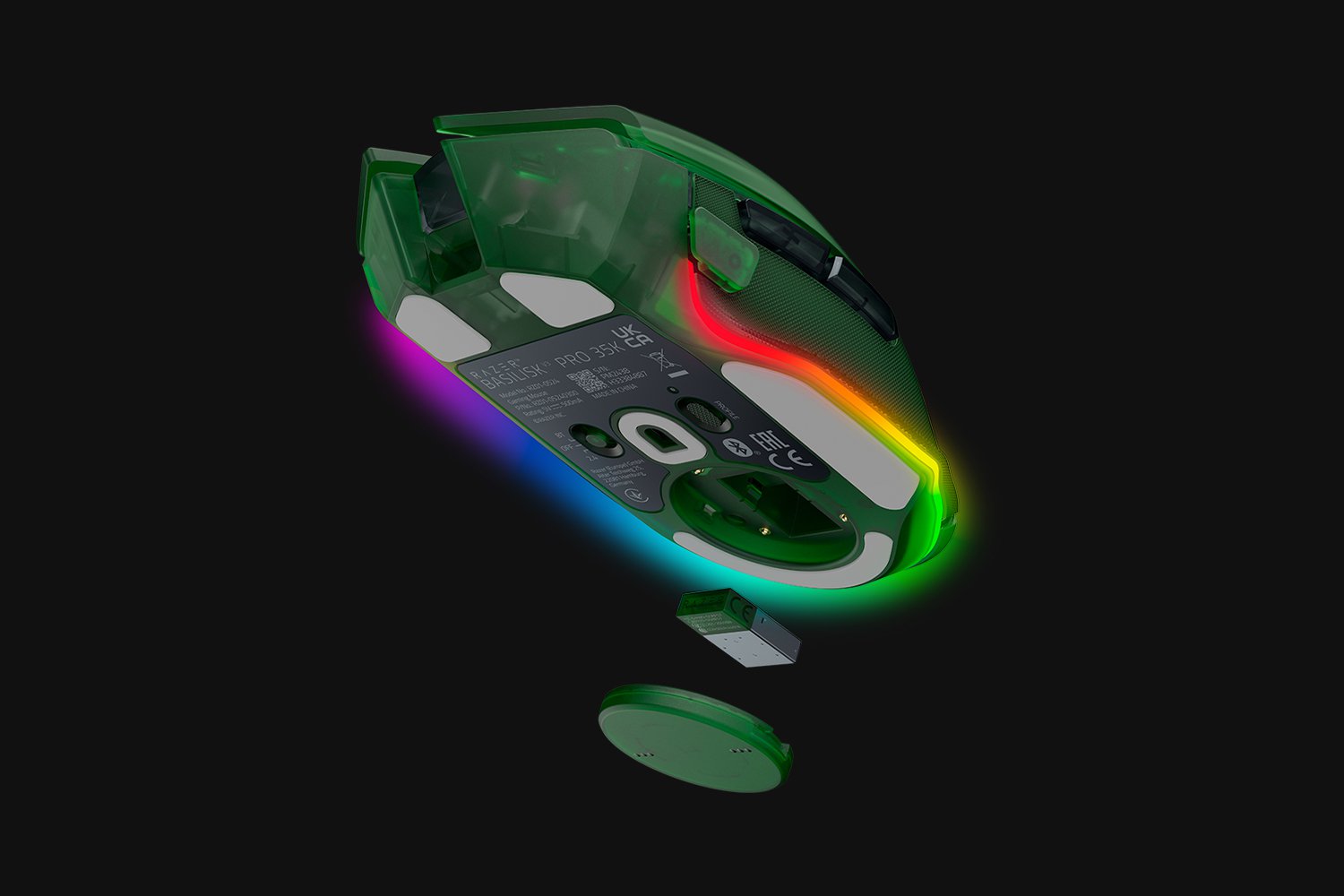 RAZER BASILISK V3 PRO ERGONOMIC WIRELESS GAMING MOUSE PHANTOM GREEN EDITION RZ01-05240300-R3G1 thumbnail 6
