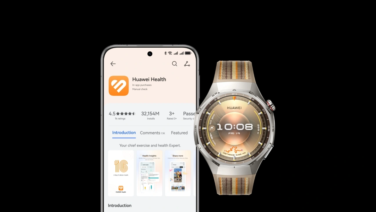 HUAWEI WATCH GT 6 PRO 46MM BROWN TITANIUM ALLOY CASE WITH BROWN WOVEN STRAP ATM-B29 55020FUA thumbnail 7