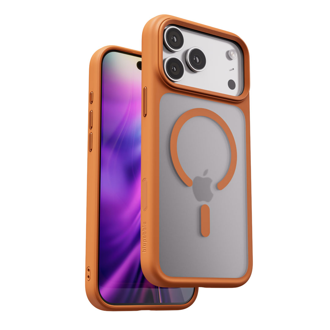 Blupebble Hybrid Matte Case With MagSafe For iPhone 17 Pro Max Orange BP-IPHMAT17MAX-OR