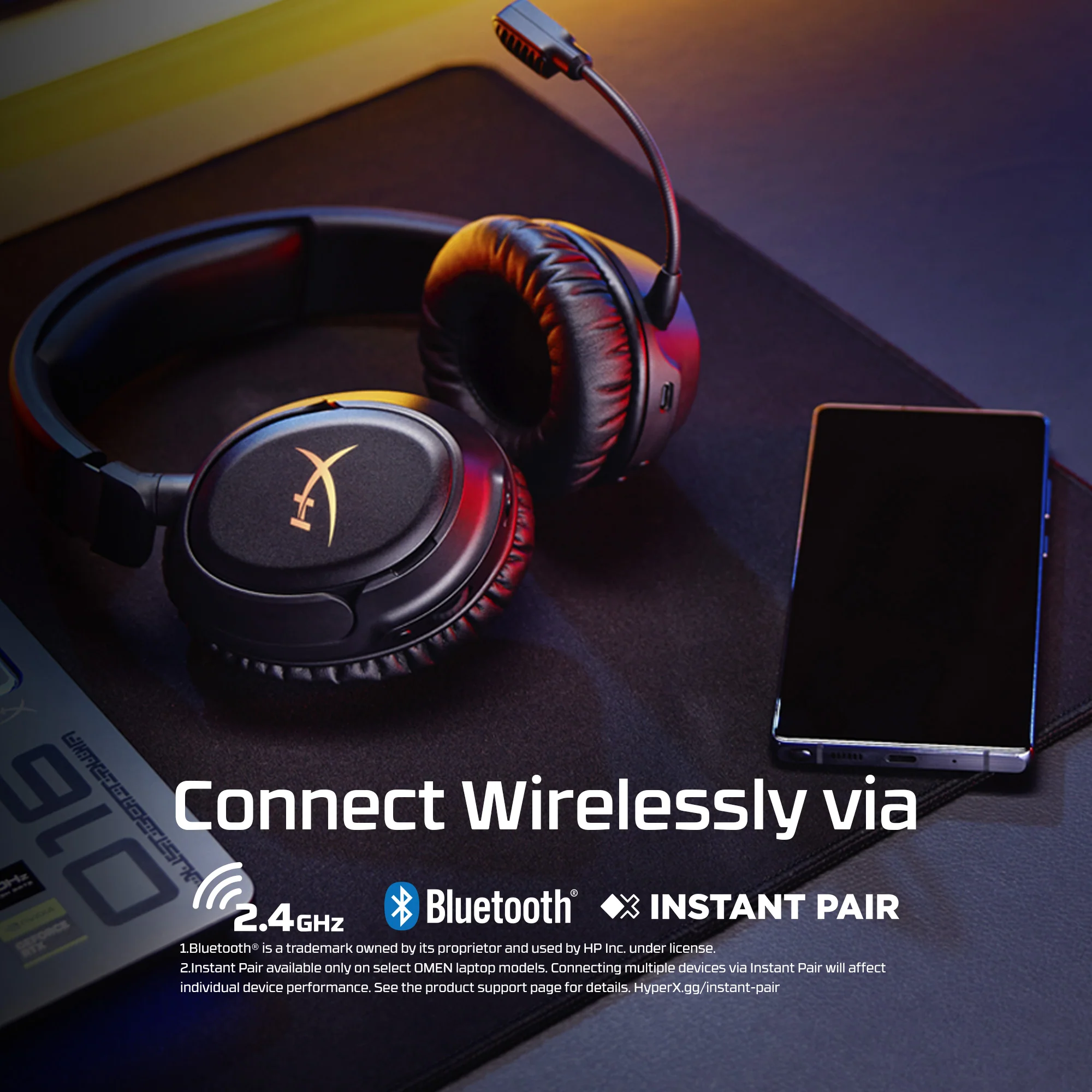 HYPERX CLOUD FLIGHT 2 WIRELESS GAMING HEADSET BLACK B5VC4AA thumbnail 10