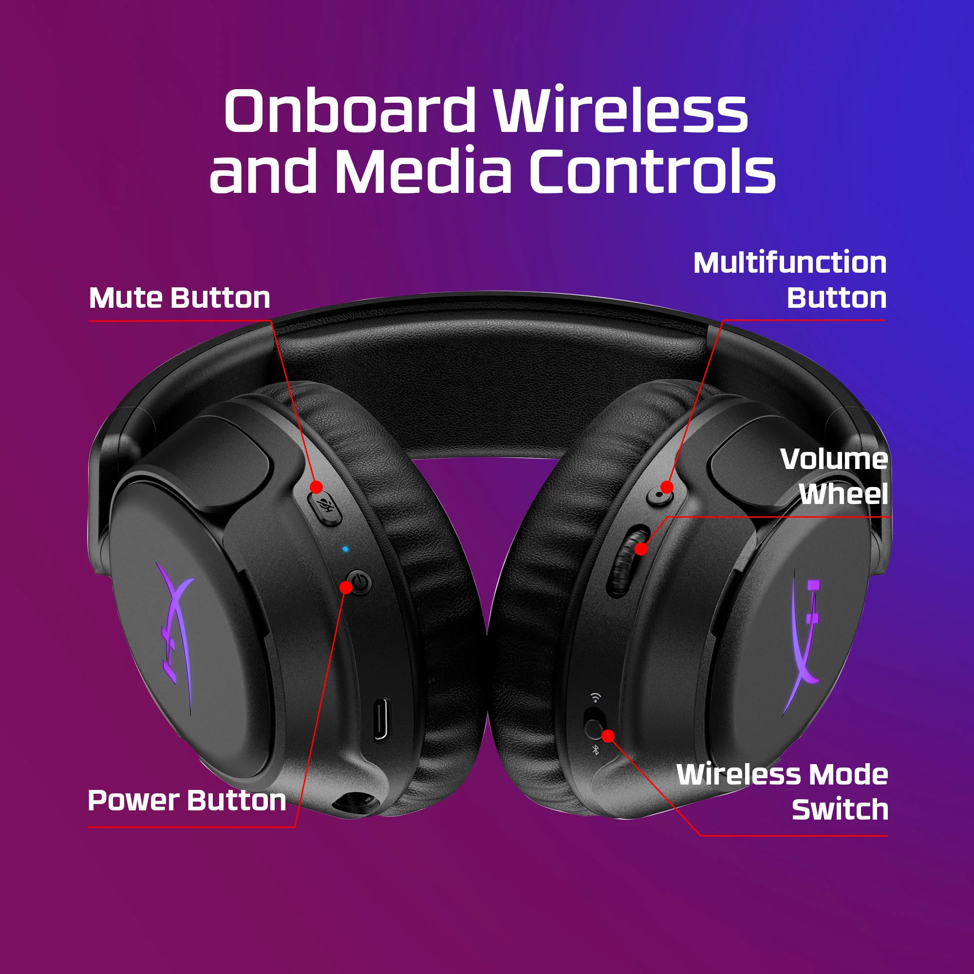 HYPERX CLOUD FLIGHT 2 WIRELESS GAMING HEADSET BLACK B5VC4AA thumbnail 14