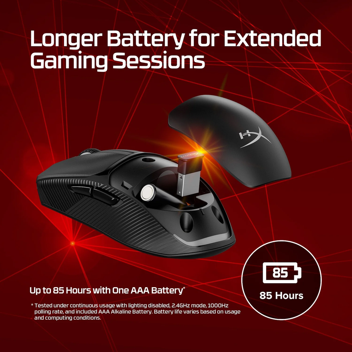 HYPERX PULSEFIRE FUSE WIRELESS GAMING MOUSE BLACK A1KY6AA thumbnail 13