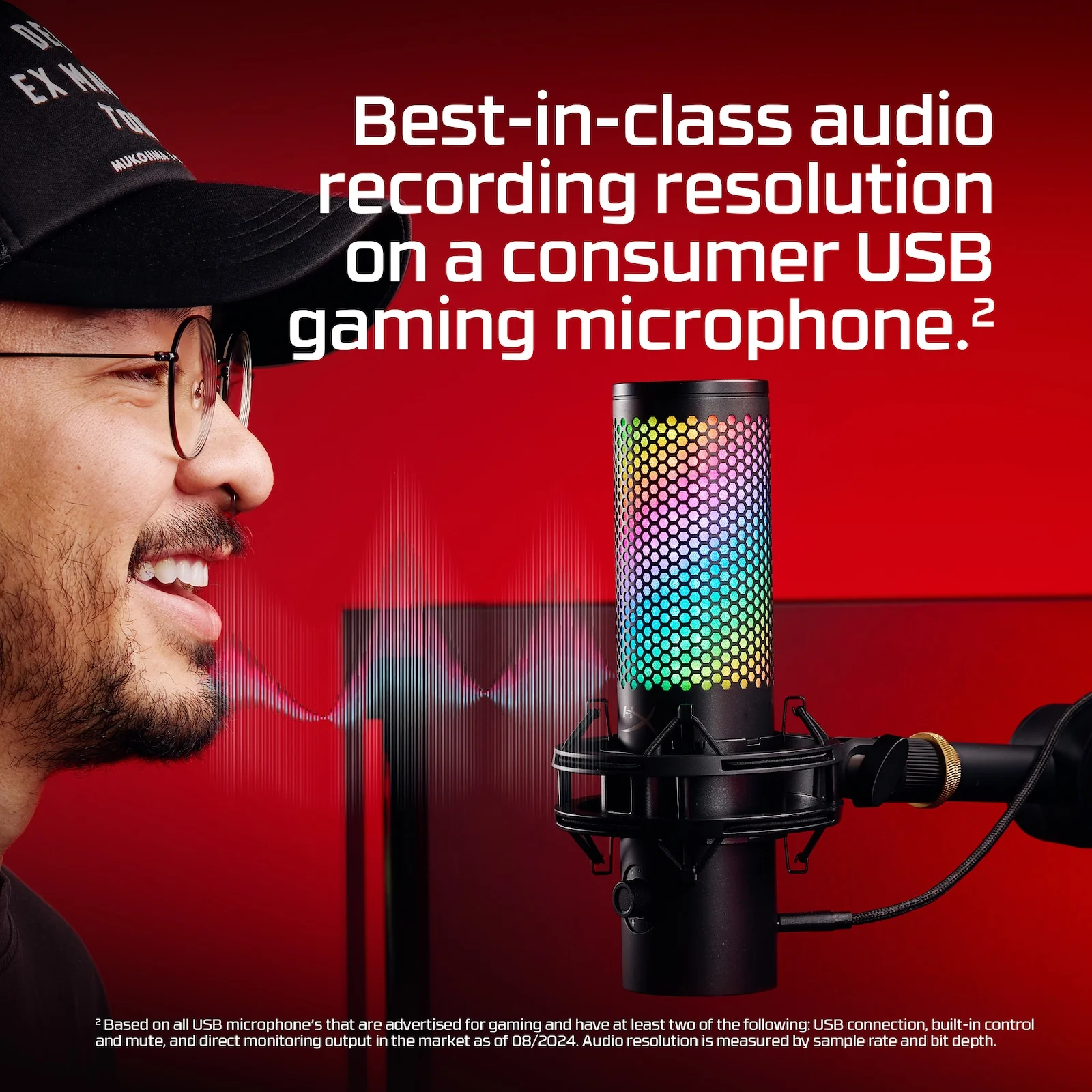 HYPERX QUADCAST 2S USB MICROPHONE WITH RGB LIGHTNING BLACK 9A273AA thumbnail 2