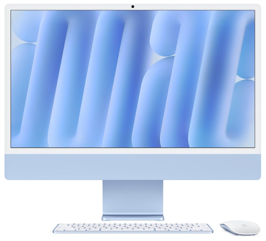APPLE IMAC 24 INCH M4 CHIP WITH 10 CORE CPU 10 CORE GPU 24GB 512GB BLUE ARABIC MD2T4