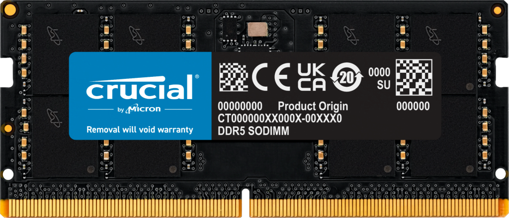 CRUCIAL 32GB DDR5 5600 SODIUMM MEMORY CT32G56C46S5