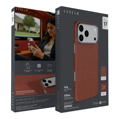 LEVELO SERGEI IPHONE 17 PRO MAX ARAMID FIBER CASE SUNSET LVLSERG17PMSS thumbnail 2