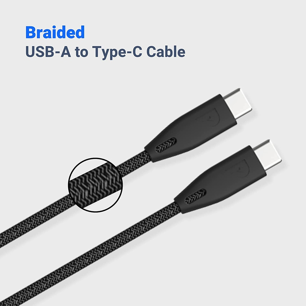 POWEROLOGY BRAIDED USB C TO USB C CHARGING CABLE 100W 2M BLACK PBCC2BK thumbnail 2