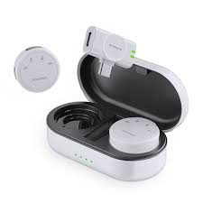 PORODO PROFESSIONAL LAVALIER MICROPHONE SET WITH MAGNETIC CLIPS AND CHARGING CASE WHITE PDWMDMICWH