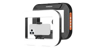 PORODO LIFESTYLE HANDHELD RING GRIP CAMERA & PHONE VLOGGING LIGHT DESKTOP SUPPORT/PHONE CLAMP BLACK PDLFST214BK