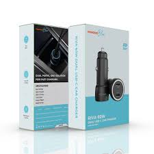 PORODO BLUE RIVA 60W DUAL USB C CAR CHARGER PD30W USB C TO USB C CABLE 1M BLACK PBCCR50CBK