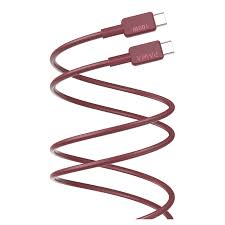 PAWA EL CARO SERIES USB C TO USB C 100W PREMIUM BRAIDED CABLE 1.2M BURGANDY PW-12B100CC-BUR