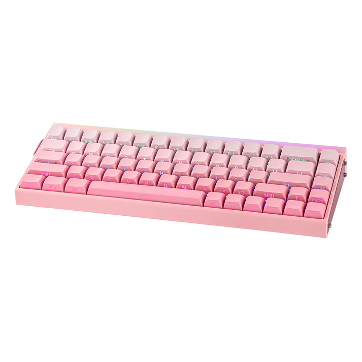 AULA 68 KEYS RGB 65% WIRED MECHANICAL GAMING KEYBOARD  BLACK KING SWITCH COUNTOUR PINK HERO68HE thumbnail 7