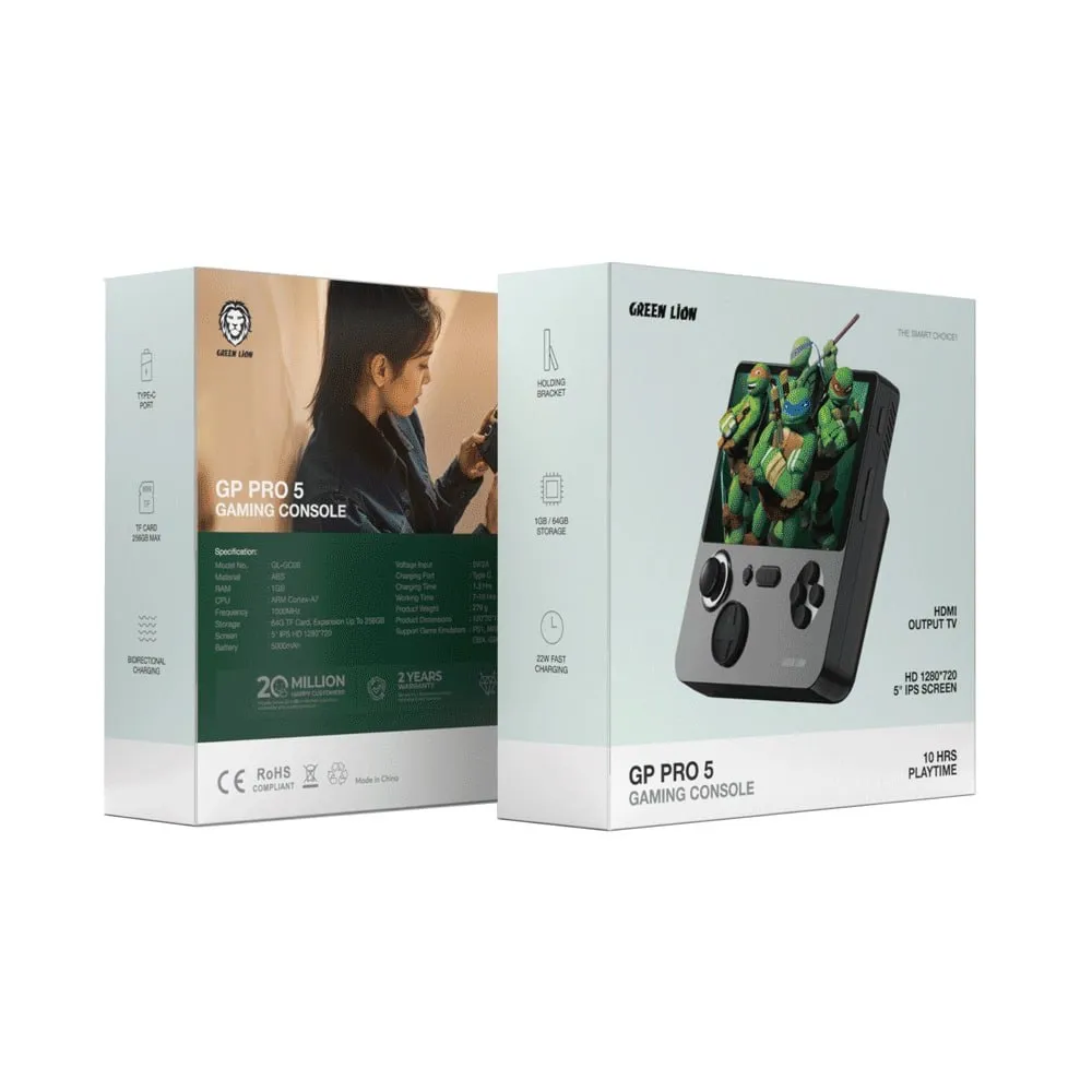 GREEN LION GP PRO 5 E5 HANDLED GAME CONSOLE BLACK GNGPPRO5BK