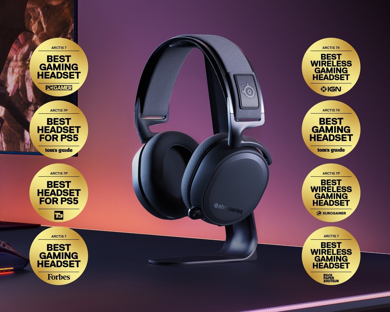 STEELSERIES ARCTIS 7+ WIRELESS GAMING HEADSET PC/PS5/PS4/XBOX/SWITCH/ANDROID