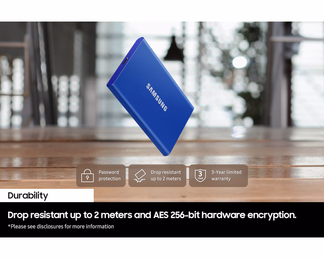 SAMSUNG PORTABLE SSD T7 1TB MU-PC1T0T GREY thumbnail 7