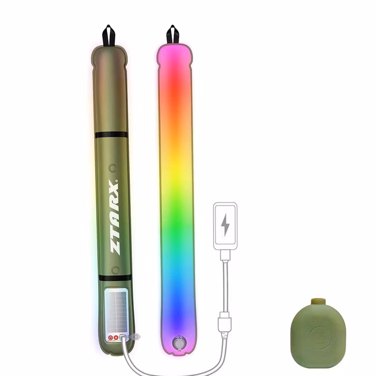 ZTARX SOLAR INFLATABLE CAMPING LIGHT TUBE GREEN A86