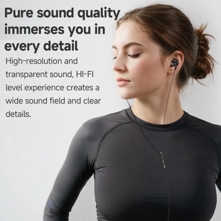 YESIDO ALUMINIUM ALLOY 3.5MM JACK WIRED EARPHONE BLACK YH47 thumbnail 4